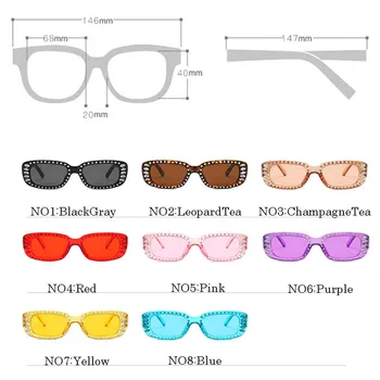 LEONLION Dreptunghi ochelari de Soare Femei Mici Rama de Ochelari de Soare pentru Femei Piața de Brand de ochelari de Soare de Designer de Lux Stras Ochelari