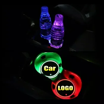 2 buc Led-uri Logo-ul Cupei Lumina Luminos Coaster Pahare suporturile Pentru Chevrolet Cruze, Malibu Blazer Traversa Equinox Sonic Aveo CAPTIVA