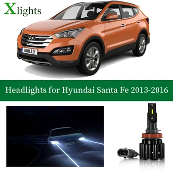 Xlights Bec Pentru Hyundai Santa Fe 2013 2016 Far Cu Led-Uri Low-High Beam Canbus Faruri Auto, Lampa Accesorii
