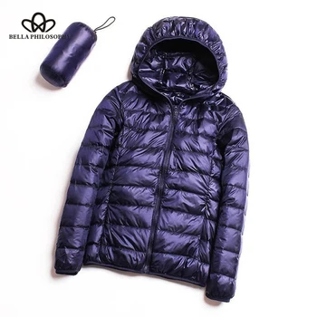 Bella Filosofie de iarnă în Jos jacheta femei 90% rață jos haina de Lumina Ultra Feminin cald Portabil plus dimensiune în jos jacheta de iarna