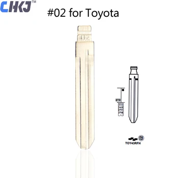 CHKJ 10BUC TOY43 Cheie Auto Tip tăiș #02 pentru Toyota Camry, Corolla Metal Gol Netăiat Flip KD/VVDI/JMD Cheie de la Distanță Lama