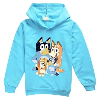 Bluey 2020 Primavara Toamna Baieti anime Tipărite Hanorace Fete Streetwear Copii copii Haine Copii Amuzante tricouri Topuri