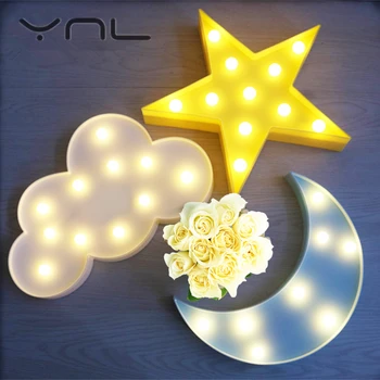 Steaua Nor Moon 3D Lumina de Noapte LED-uri Lampa de Masa Copii baby Copii cadou jucărie de iluminat Interior lămpi de Noapte de nunta decor Romantic