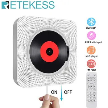 Retekess TR609 Perete pentru Montare CD-Player Cu Radio FM Difuzor Bluetooth MP3 Player de la Distanță de Control de Intrare Audio AUX