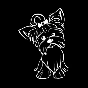 Desene animate Yorkshire Terrier Pup Catelus Yorkie Autocolante Auto Accesorii Impermeabil Bara de Boot Motocicleta Decalcomanii PVC 17cm X 12cm