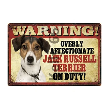 [ Kelly66 ] Câini de Companie Reguli Viață Mai bună Alături de Jack Russell Terrier de Metal Semn Decor Acasă Bara de Perete de Arta Pictura de 20*30 CM Dimensiune DG-16