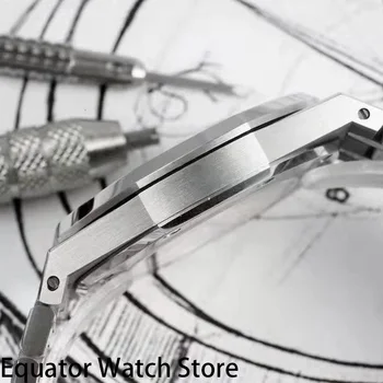 Bărbați Automat Ceasuri Mecanice din Oțel Inoxidabil Cristal Safir Bărbați Impermeabil Luminos Ceas 41mm Cadran Negru Ceas