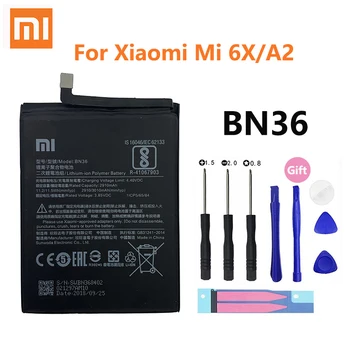 Xiao Km Original, Bateria Telefonului BN36 Pentru Xiaomi 6X A2 Mi6X MiA2 M6X MA2 Înaltă Calitate 3010mAh Telefon Înlocuire Baterii