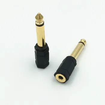 20buc placat cu Aur 1/4 6,35 mm de sex Masculin Mono 3.5 mm de sex Feminin Mono Conector Adaptor