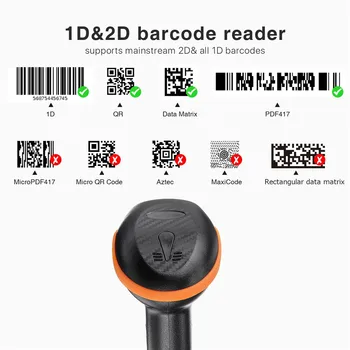 USB Portabil Scanner de coduri de Bare 2D/1D Cod QR Primirea Portabil cu Fir Laser Scanner de coduri de Bare de Scanare Arme Cititor de Cod de Bare Cititor