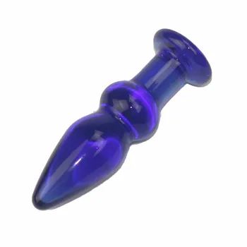 Sticlă plug anal glonț jucarii sexuale pentru femei lesbiene G SPOT jet albastru de Cristal cârlig vibrator anal prostata stimulator anus BUTTplug