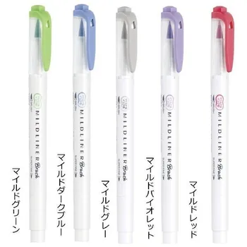 JIANWU NOI 25color 5pcs/set japonia zebra WFT8 ușoară liner brush pen Creative Limita cu două capete marker rechizite Școlare