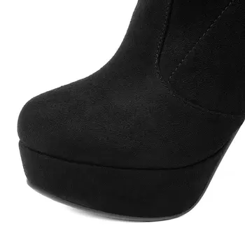 2019 Faux Suede Slim Cizme Sexy, Peste Genunchi Cizme pentru Femei Cizme de Zăpadă de Moda pentru Femei Coapsei Cizme Pantofi de Femeie Dimensiune 34-43
