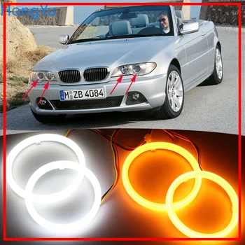 Pentru BMW Seria 3 E46 Coupe Cabrio Cabrio 2004-2006 Bumbac Switchback LED-uri de Culoare Dual Angel Eye Alb Chihlimbar lumina de semnalizare