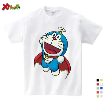 Vanzarea de Vara New Doraemon Desene animate Print Tee Topuri Pentru Fete Băiat de Îmbrăcăminte Doraemon pentru Copii Amuzant minunat pentru Copii T Shirt