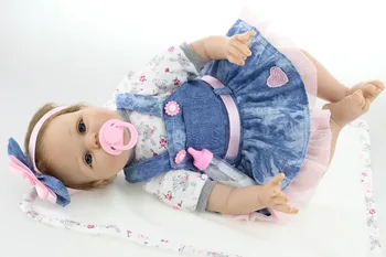 NPKCOLLECTION 55CM Renăscut Baby Doll Realiste Silicon Moale Realista Moda Păpuși pentru Copii de Printesa Pentru Copii Cadou de Ziua Bebes