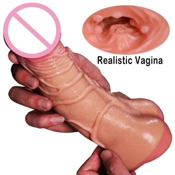 2 În 1 Realiste Vagin Vibrator De Sex Masculin Masturbari Pizde Femei G-Spot Vagin Stimulaiton Jucarii Sexuale