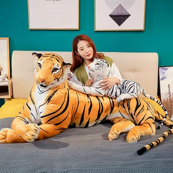 120cm Gigant Umplute de Simulare de Animale, tigru de Pluș Minte tigru Regele pădurii Cadouri Copii Cadouri de Craciun