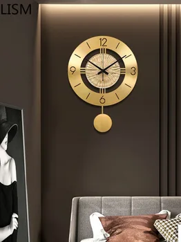 Nordic Ceas De Perete Camera De Zi De Decorare Acasă Cupru Pur Minimalist Modern Cuarț Ceas Acasă Decore Reloj Murală Comparativ