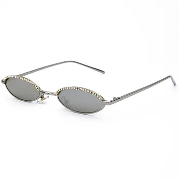 Moda Retro de Design Mici, Ovale ochelari de Soare Retro Stras Ton ochelari de Soare pentru Bărbați și Femei Anti-Albastru Ochelari
