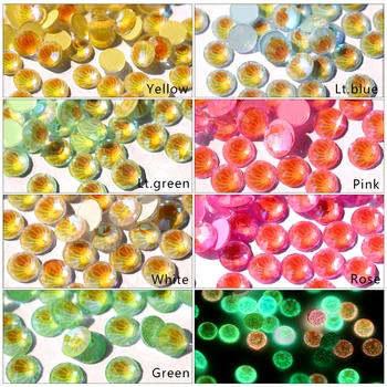 1440pcs/pachet Strasuri Pentru Unghii Luminos de Cristal Decoratiuni 3D Sclipici Flatback Fluorescență Unghii Decoratiuni Noi