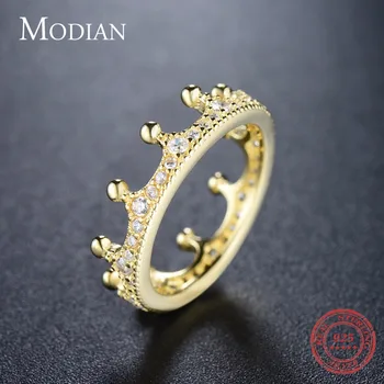 Modian Nou Design Spumante De Culoare De Aur Care Pot Fi Stivuite La Modă Coroana Inel Argint 925 Bijuterii De Lux Pentru Femei, Cadou 2019