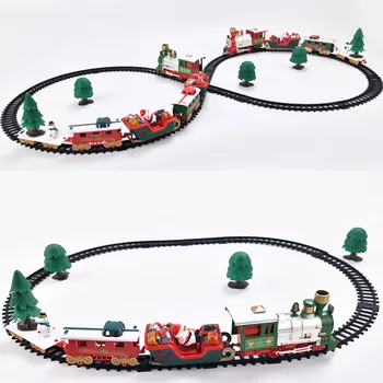 Clasice Jucarii Electrice Urmări Mașina de Crăciun Tren de Jucărie cu Sunete Si Lumina de Culoare Pentru copii Aleatoare