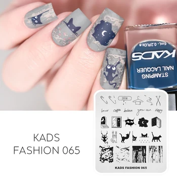 KADS Unghii Art Stamp Model Fisuri Lemnului Pisici Model de Unghii Ștanțare Placa de Design de Moda Unghii DIY Unghii Placa de Imagine