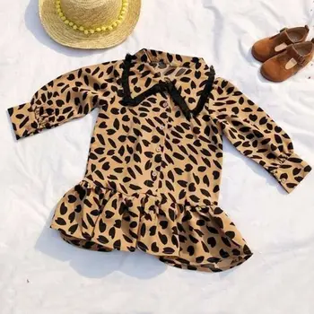 Copii Pentru Copii Copilul Fata De Leopard De Imprimare Haine Cu Maneci Lungi Din Dantela De Partid Tutu Tricouri Rochie Haine De Toamna