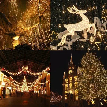 SICCSAEE în aer liber de crăciun lumini șir led 100M 20M 10M 5M Luces Decoracion zână lumina lumini de vacanță de iluminat ghirlanda copac