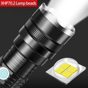 XHP70.2 LED-uri Puternice Lanterna cu zoom Super-lumina lanterna Reîncărcabilă baterie rezistent la apa Lampă Ultra Bright Lanterna pentru pescuit