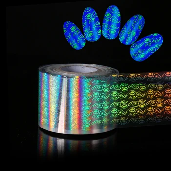 1 rola de 120 m*4cm Holografic Unghii Folii Laser Flori de Arta Unghiilor Folie de Transfer Cerul Înstelat de Transfer de Hârtie Autocolant