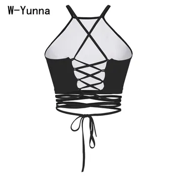 W-Yunna Noua Moda Craniu de Imprimare 3d Rezervor de Top Negru pentru Femei Backless Slash Gât Plaja Vara Topuri Mujer Vara Sexy Top Femei