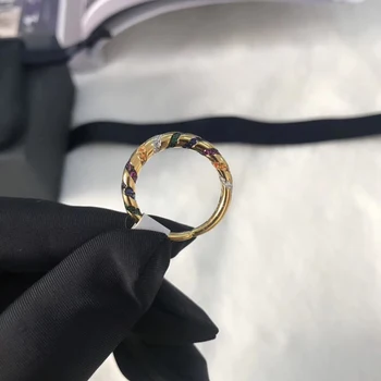 Moda Charm Placat Cu Argint Copie Copie 1:1,Multicolor Tribal Ring Cu Dungi Pentru Femei Bijuterii De Lux De Anul Nou Cadou De Crăciun
