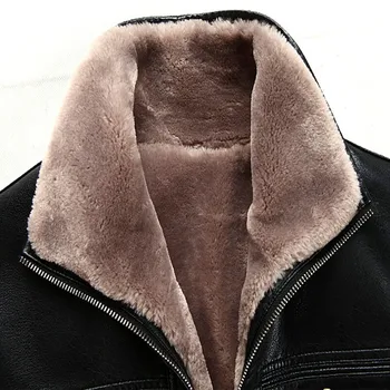 Noi 2020 Bărbați Îmbrăcăminte De Iarnă Din Piele De Oaie Haina De Vânzare La Cald Gros De Îmbrăcăminte Casual Flocking Jachete De Piele Haina Bărbați