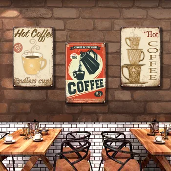 Shabby Chic Cafea Fierbinte Timp, Fier De Pictură De Epocă Cafea Metal Poster Tin Semn Restaurant Cafenea Bucătărie Decor Acasă Autocolante De Perete
