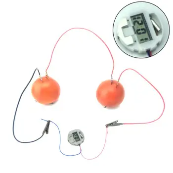 Baterie de fructe Experiment științific Kit cu Ceas Electronic si LED-uri RGB pentru DIY Acasă Predare Jucărie , Școala de Științe de Proiect