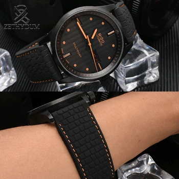 Manual de silicon rezistent la apa curea barbati Plat 18 20 22 24 mm moda Cauciuc Confortabil watchbands cu femei Ceas cataramă de Pin
