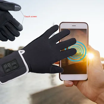 Unisex Iarnă Încălzit Mănuși cu Baterie Ecran Tactil de Încălzire Electrică Schi Mănuși de Vânt pentru Echitatie, Ciclism Iarna mai Cald