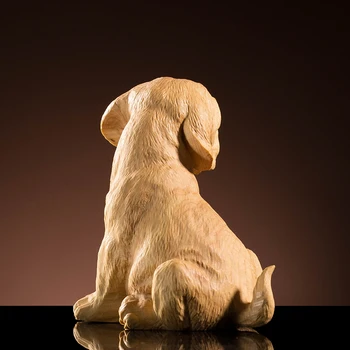 Wangcai Câine Animal De Lemn Statuia Originală Gravură Artizanat Sculptate Sculptate Cimișir Sculptură În Parte Ornamentele De Animale Ceai Jucarii