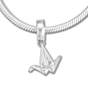En-gros de Argint 925 Origami Crane Legăna Șirag de mărgele se Potrivește Pandora Farmecul Brățară Margele pentru a Face Bijuterii Berloque