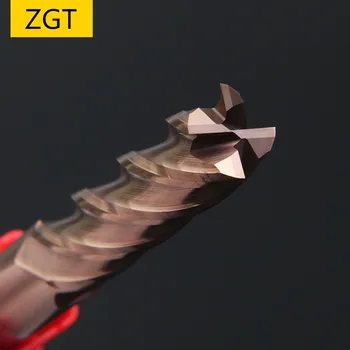 ZGT Endmills Tăiere HRC60 4 Flaut 4mm 6mm 8mm 10mm Tungsten din Oțel freze Aliaj Carbură End Mill Metal de Tăiere Cnc Instrumente