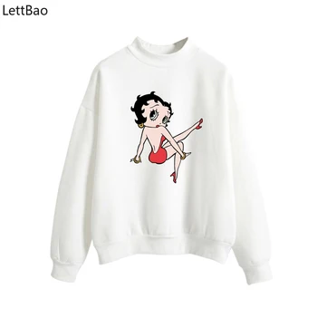 Betty Boop Desene Animate Vogue Style Femei Hoodies Femei Harajuku Tricou De Imprimare Casual Vintage Streetwear Estetice Kawaii Hoodie