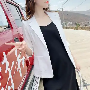 Femei jachete de Moda coreeană Elegant de Birou de Afaceri Lady Jacheta Solide Simple de Protecție solară Vara Outwear Femei Plus Dimensiune 5XL