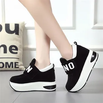 COOTELILI 2020 Pompe de Femei Pantofi Adidas Femei Pompe de Moda Cârlig Și Buclă de Tocuri Slip On Casual 9cm Toc Platforma de Bază