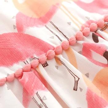 Tem Doger Fete Dress 2019 Noi de Vara Fete Haine Flamingo Design de Imprimare Fete pentru Copii Rochie pentru Copii Rochie de Petrecere pentru 1-5 Ani