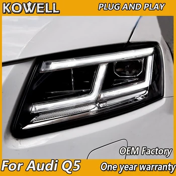 Auto Styling-pentru Faruri Audi Q5 2009-2012 2013-2018 Q5 LED-uri Faruri DRL Lentilă Fascicul Dublu bi-LED, lentila far de masina