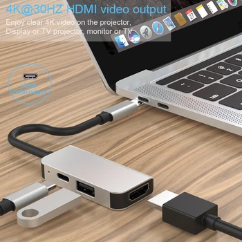Bkscy C HUB USB Type-C La HDMI 4K Hub USB Adaptor de Tip C PD Portul de Încărcare pentru MacBook Pro Samsung Galaxy S8 Tip C Hub