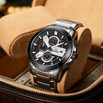 Moda Montre Homme Top Brand de Lux din Oțel Ceas pentru Bărbați rezistent la apă, Cronograf Cuarț Ceas de mână Sport Militare Ceas Data
