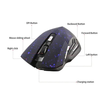 Bluetooth Mouse Wireless Reîncărcabilă Ergonomic Gaming mouse 1600DPI Mouse Optic Mause Cu Mouse Pad Pentru PC, Laptop Macbook